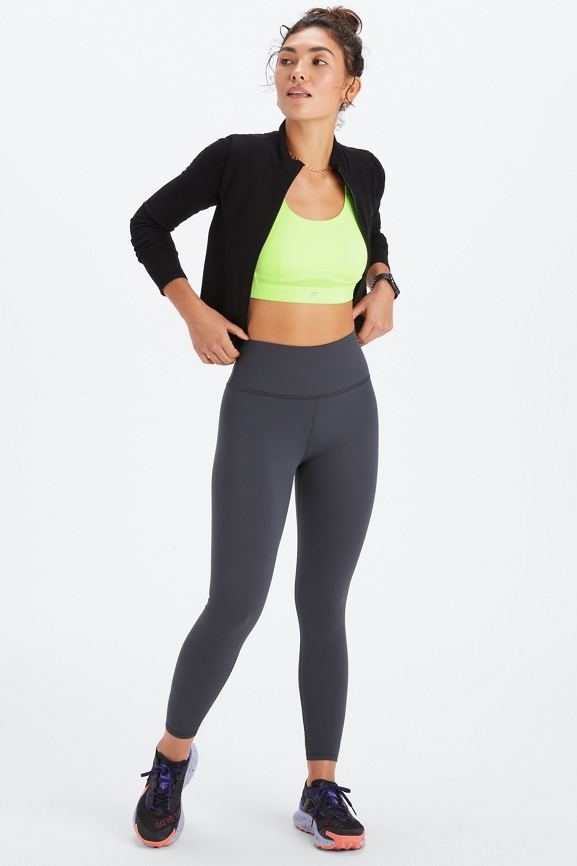 Fabletics Black PowerHold High Waisted Cropped Leggings Size XS
