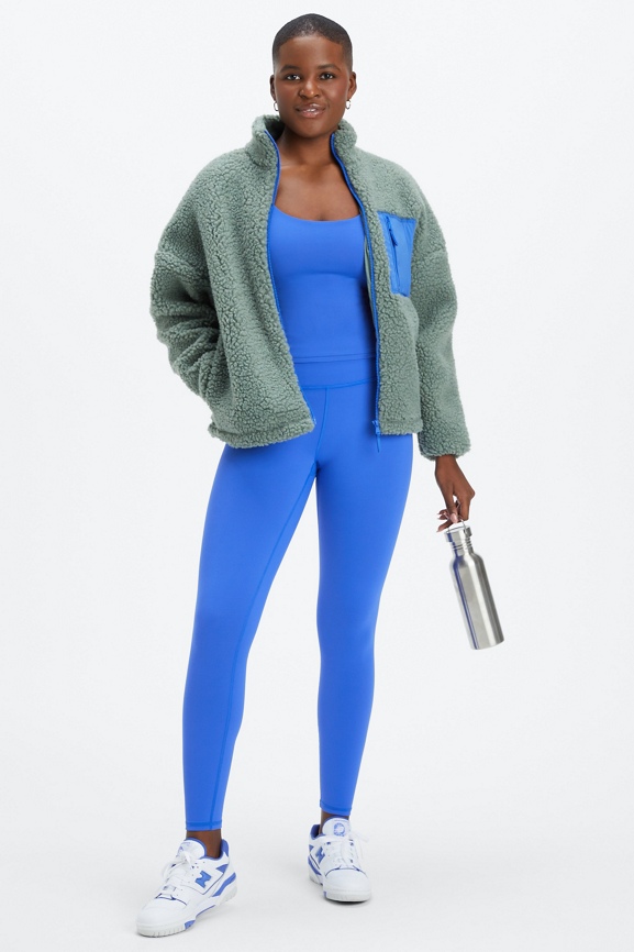 Gymshark Women's Blue Fleur Texture Leggings Size Medium UK New