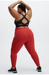YELETE Legwear High Waist Compression Leggings, Plus Size, Wine Red at   Women's Clothing store