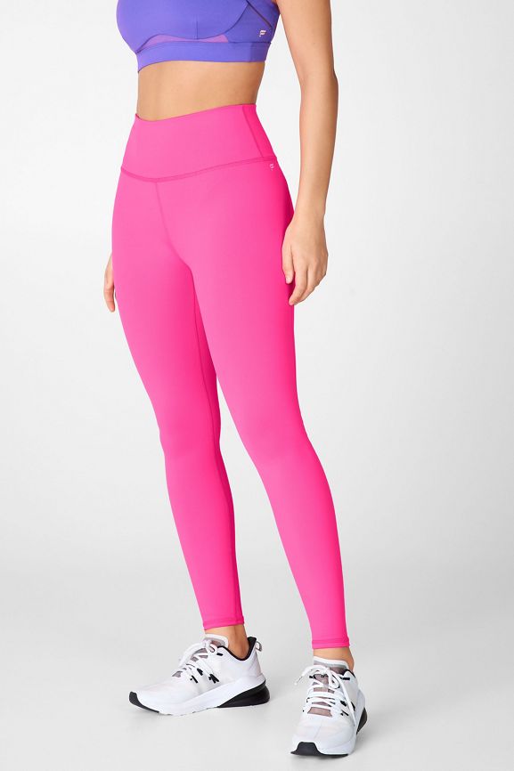 Ethos All Day Leggings High Rise Pockets Size S Tall Pink Full Length  Athleisure