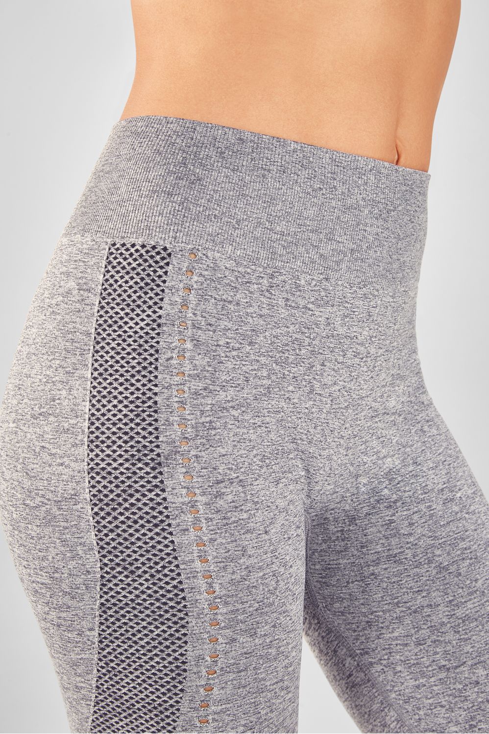 Fabletics, Pants & Jumpsuits, Fabletics Medium Midrise Seamless Dot Capri  Leggings Grey