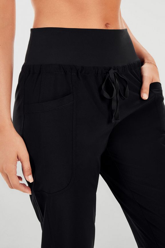 Fabletics Sleek Knit Drawstring Pant Womens black plus Size 4X