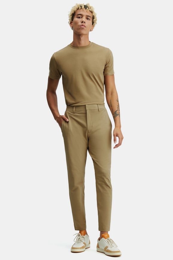 FABLETICS Pants THE ONLY PANT Men's Large Khaki 4 WAY STRETCH NWT