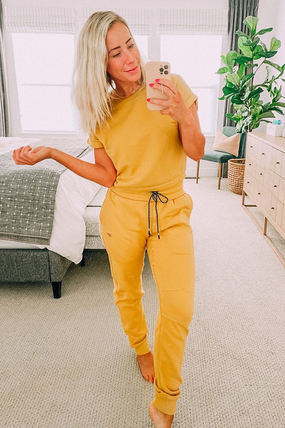 yellow tracksuit bottoms womens