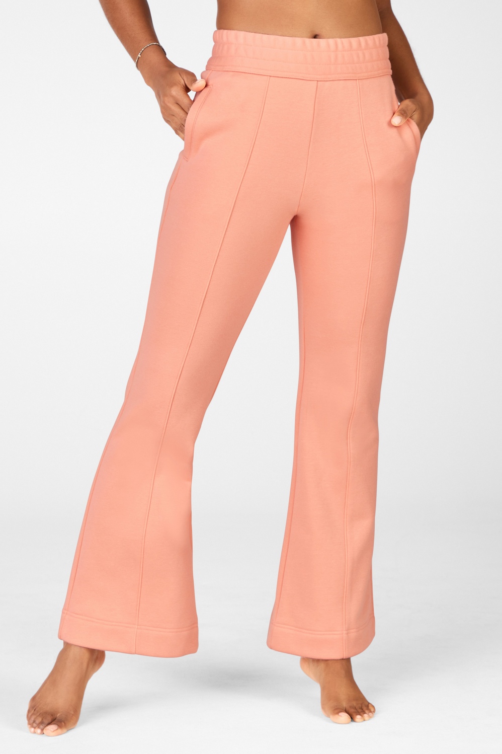 Delilah High Waisted Flared Leg Sweatpants - Taupe – Carbon38