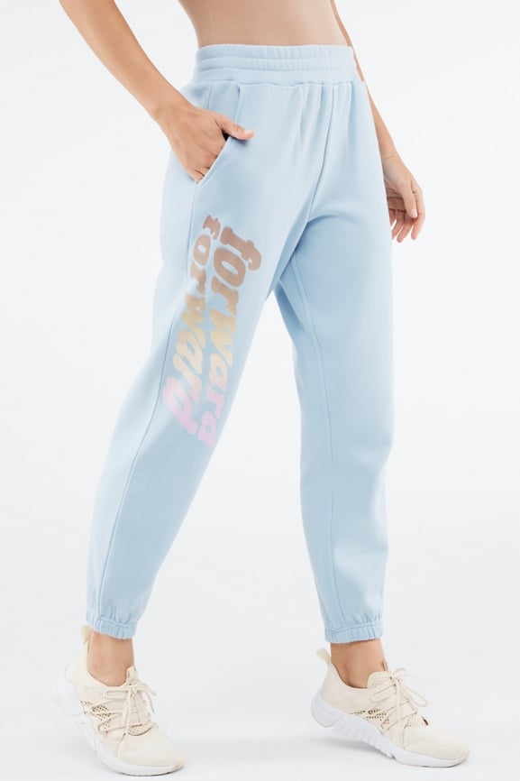 Fabletics Lightweight Go-To Wide Leg Sweatpant Womens blue Size