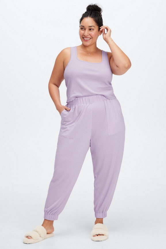 Fabletics RestoreKnit Tapered Lounge Pant Womens Pewter plus Size