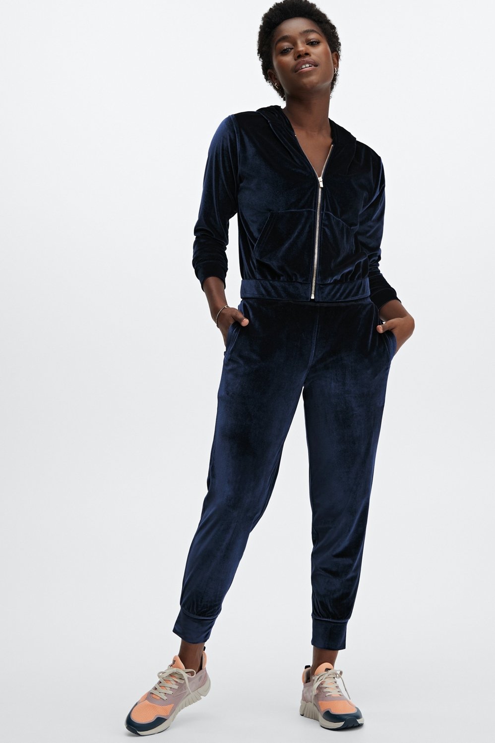 Fabletics, Pants & Jumpsuits, Fabletics Blue Luxe Velour Joggers Size Xs