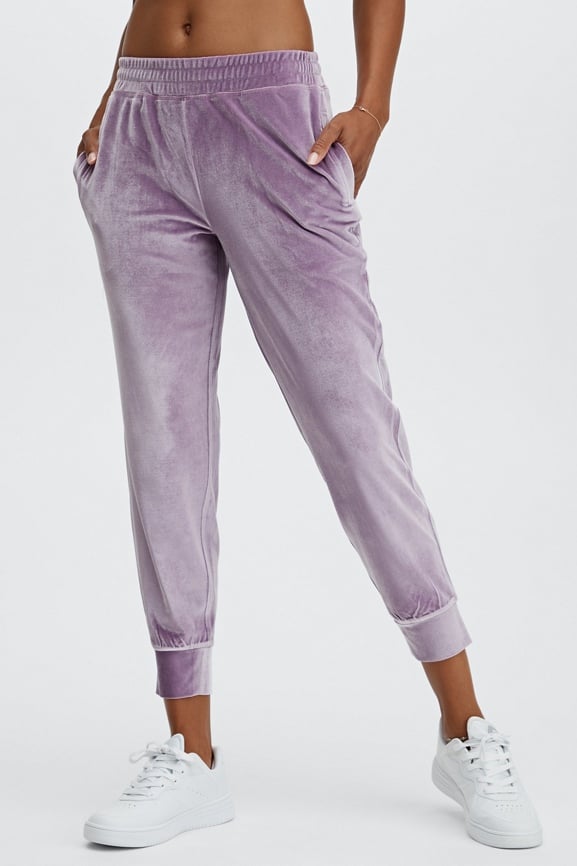 Topshop low rise velour sweatpants in chocolate