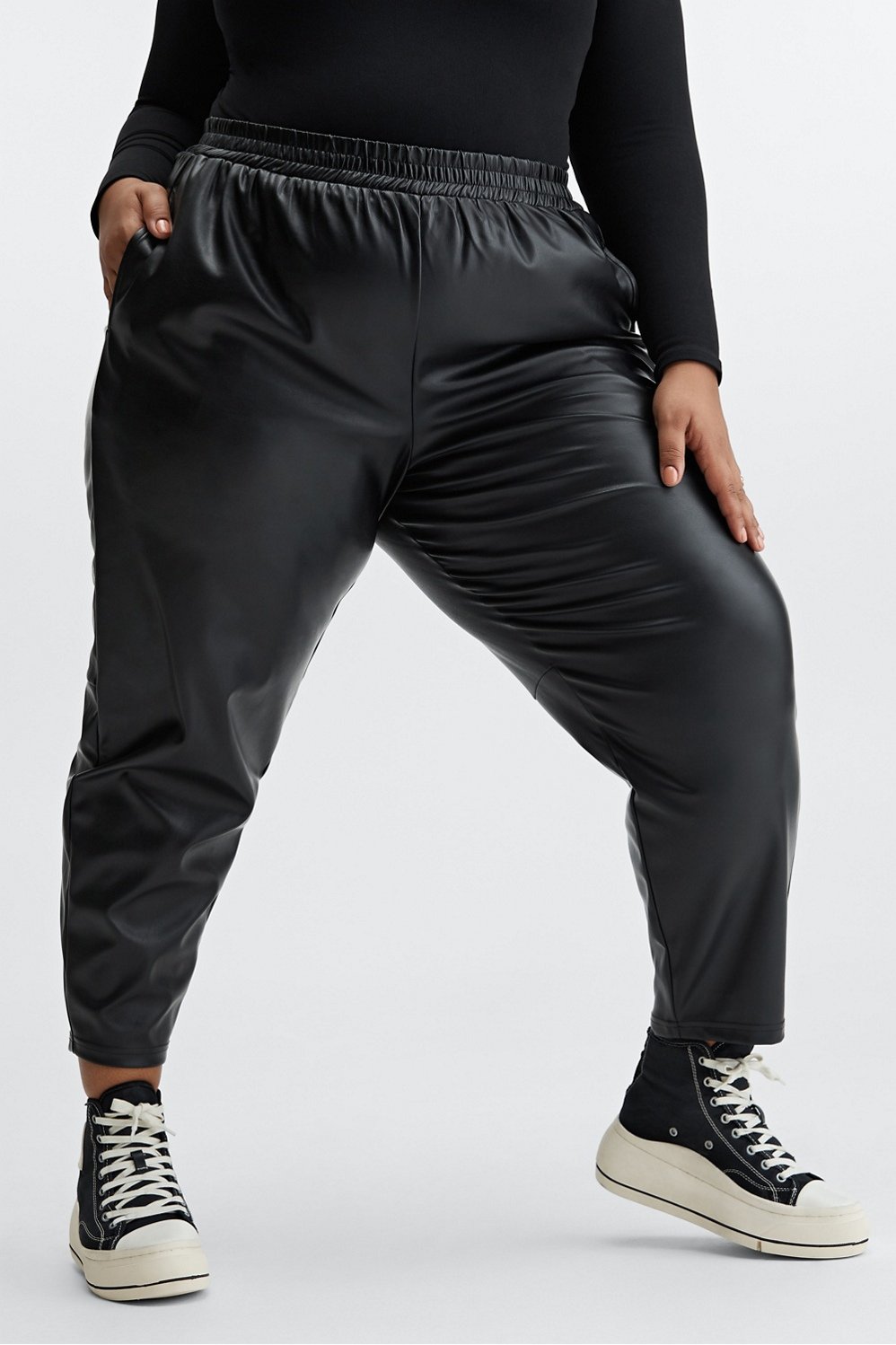 Fabletics High-Waisted Vegan Leather Pant Womens plus Size