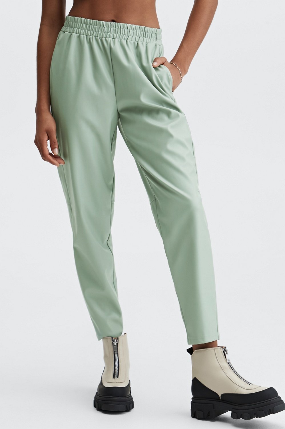 Vegan Leather High-Waisted Pant - - Fabletics Canada