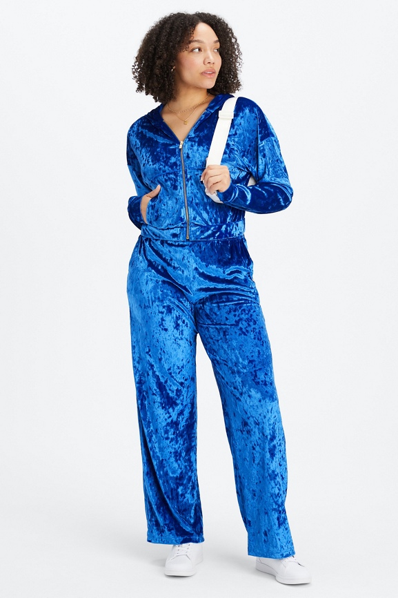 Wide leg hot sale velour tracksuit