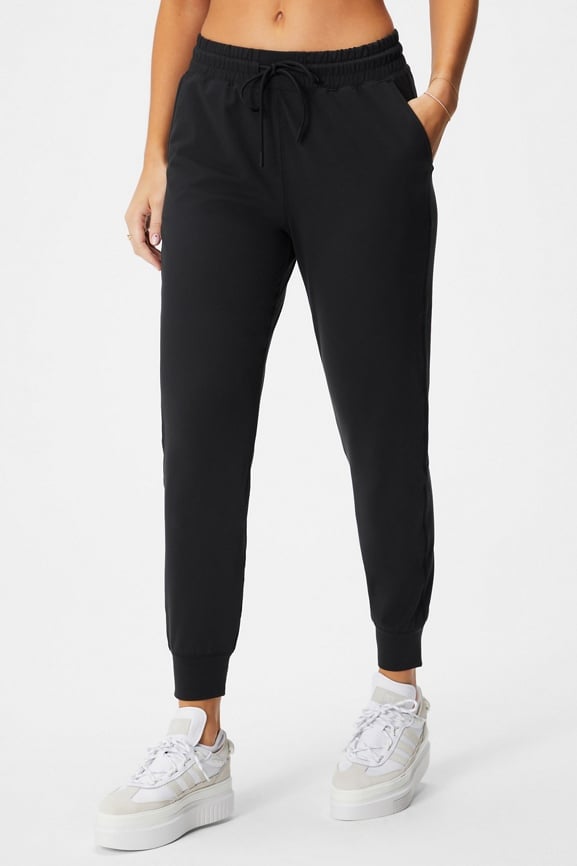 Black joggers best sale high waisted