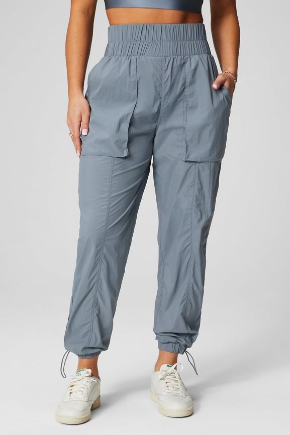 Ultra High-Waisted Piped Nylon Trousers