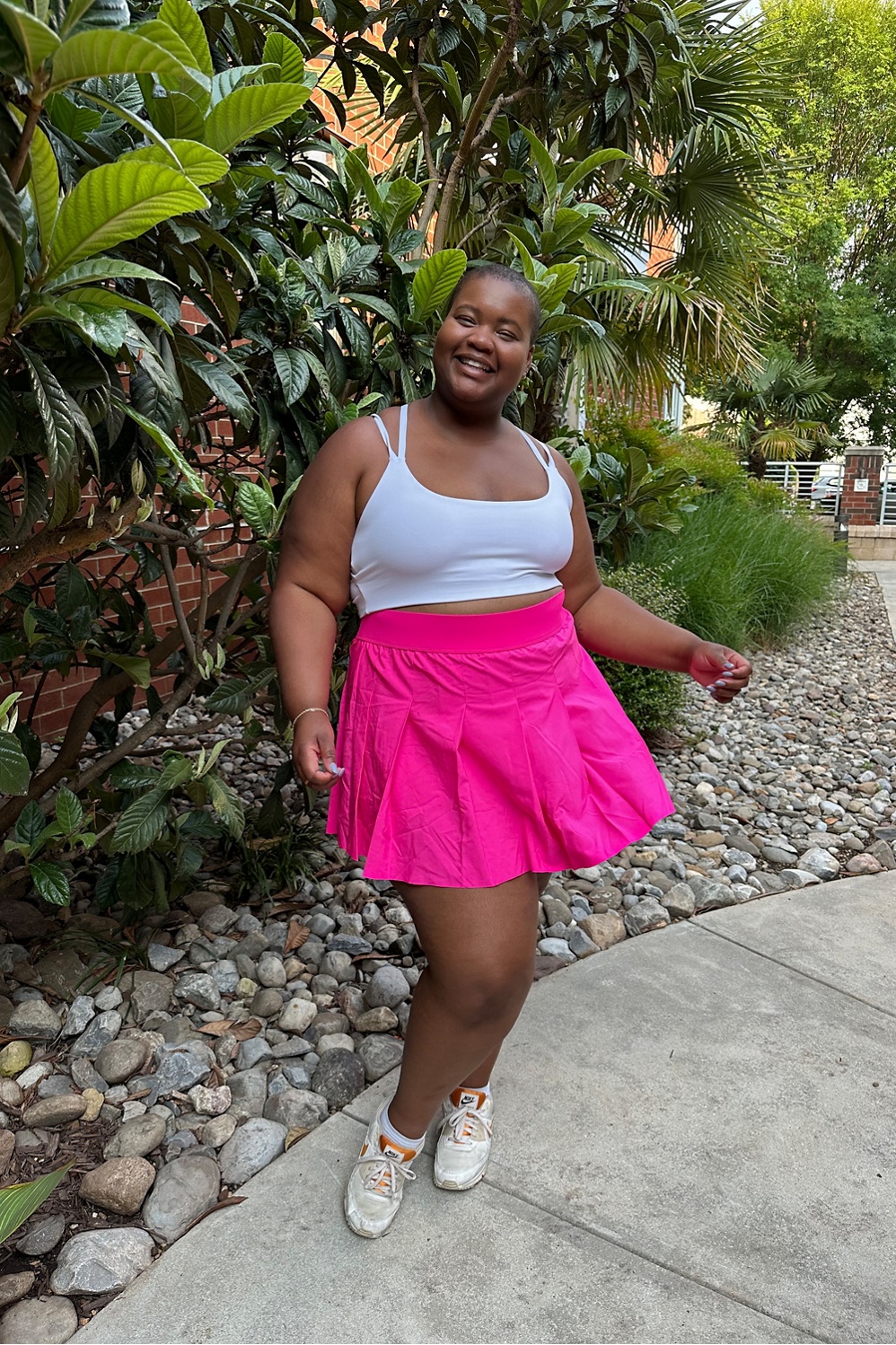 Plus size pink outlet skirt