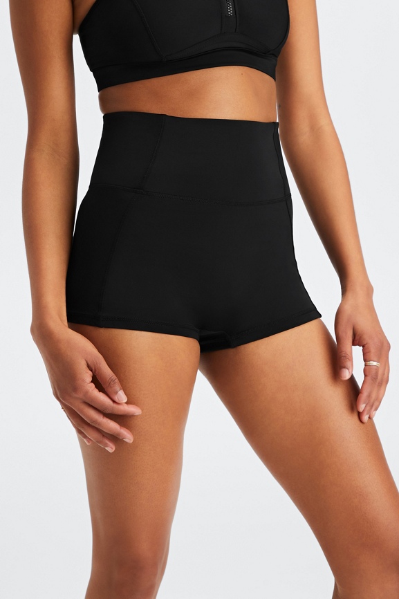 Ladies high sale waisted swim shorts