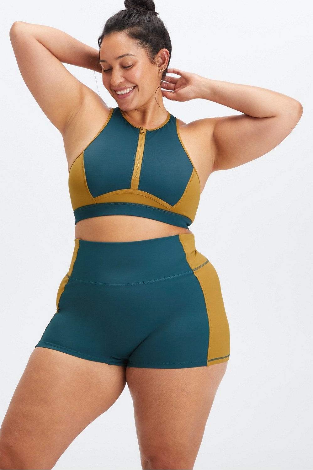 Zip-Up Midi Swim Top