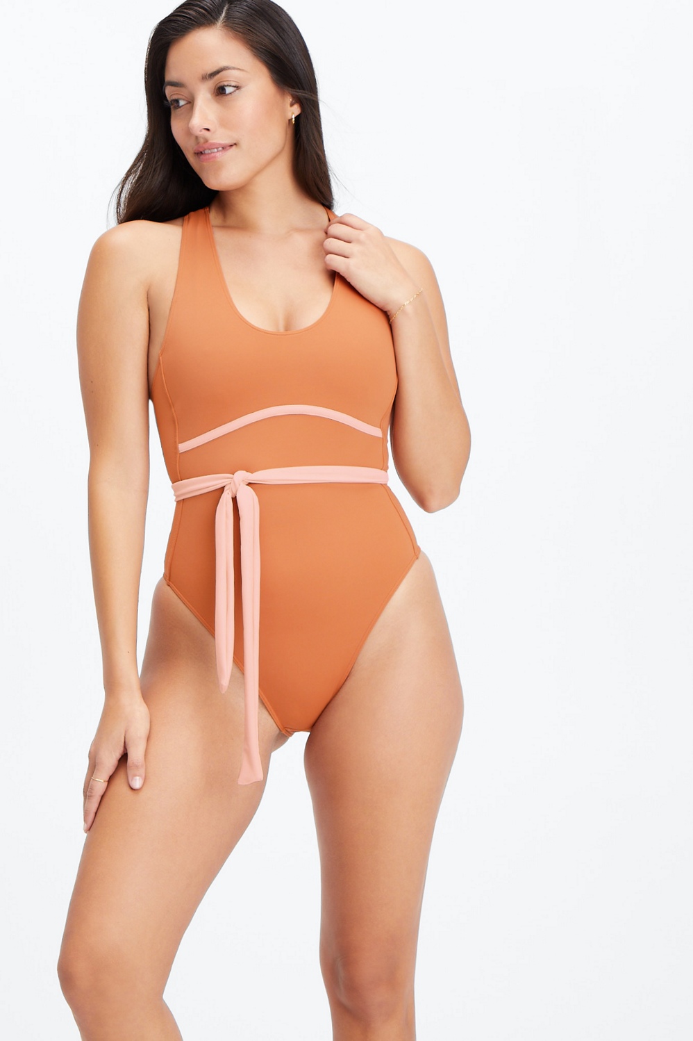 Orange lace 2025 up swimsuit