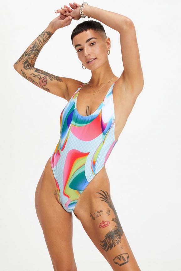 Gay Flag LGBTQ One-Piece Swimsuit Women's Size  Women swimsuits,  Swimsuits, One piece swimsuit