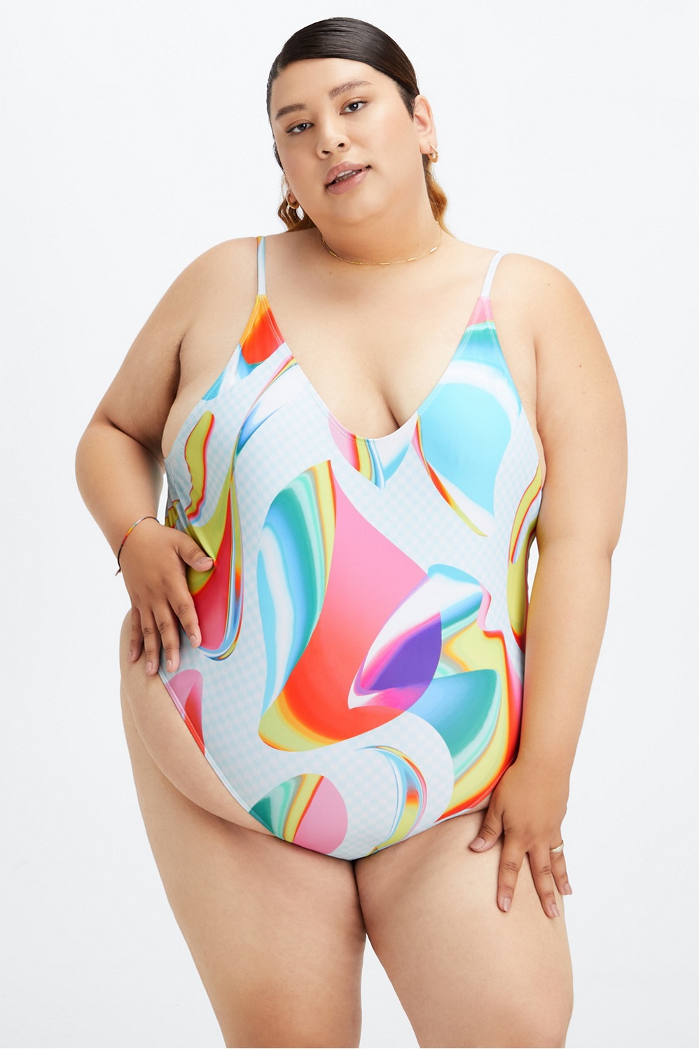 Fabletics Pride Low Back One-Piece Swimsuit Womens plus Size