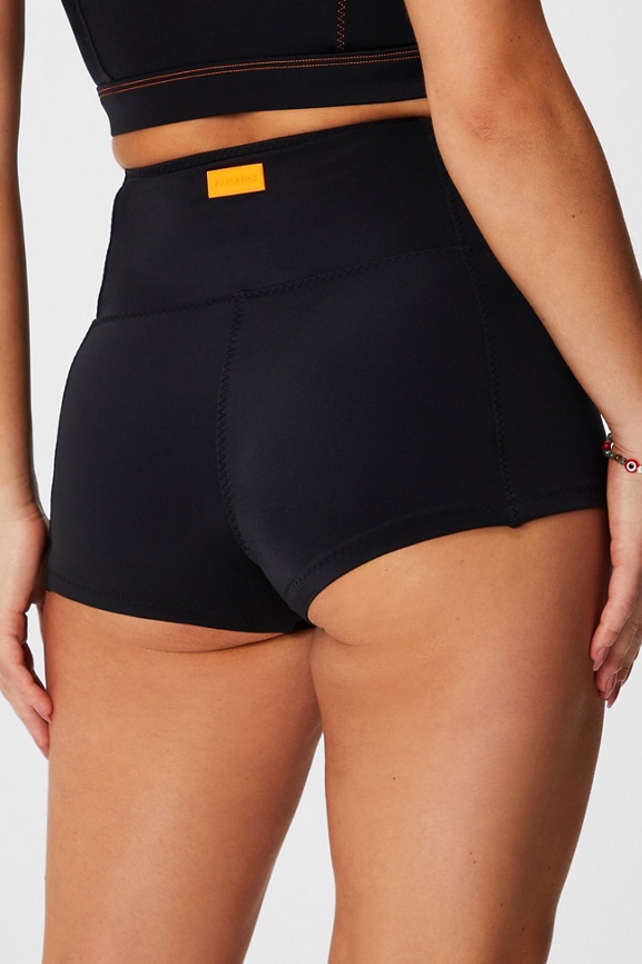 Black high waisted swim shorts online