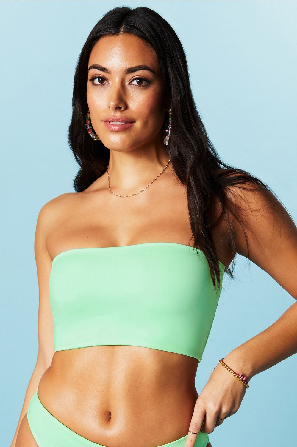 Women's Bandeau Top Top Sleeveless Tube Top Swimsuit Solid Color