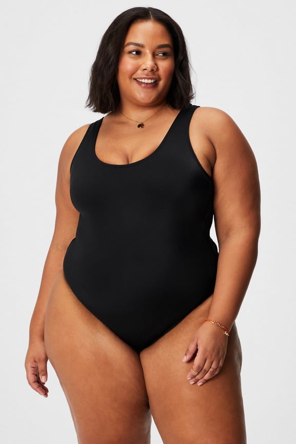 Scoop Tie Back Shaping One-Piece Swimming Costume Fabletics