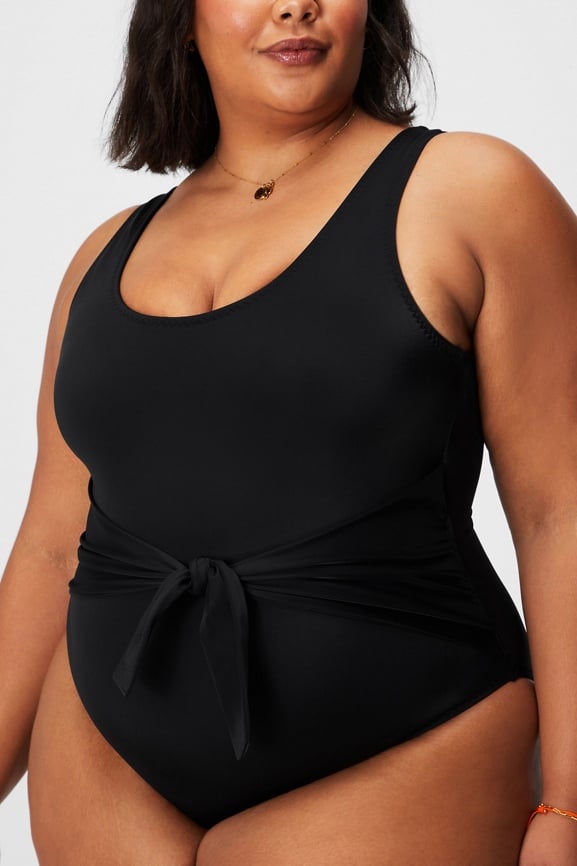 Scoop Tie Back Shaping One-Piece Swimming Costume