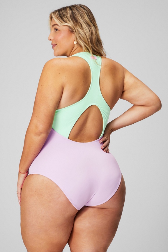 Fabletics, Swim, Fabletics One Piece Woman Large Zipfront Racerback  Shaping Onepiece Swim New