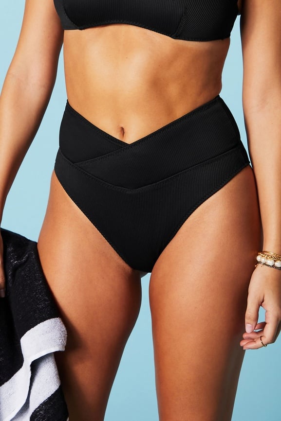 Mossimo Womens Strappy High Waist Bikini Swim Bottom Black XL