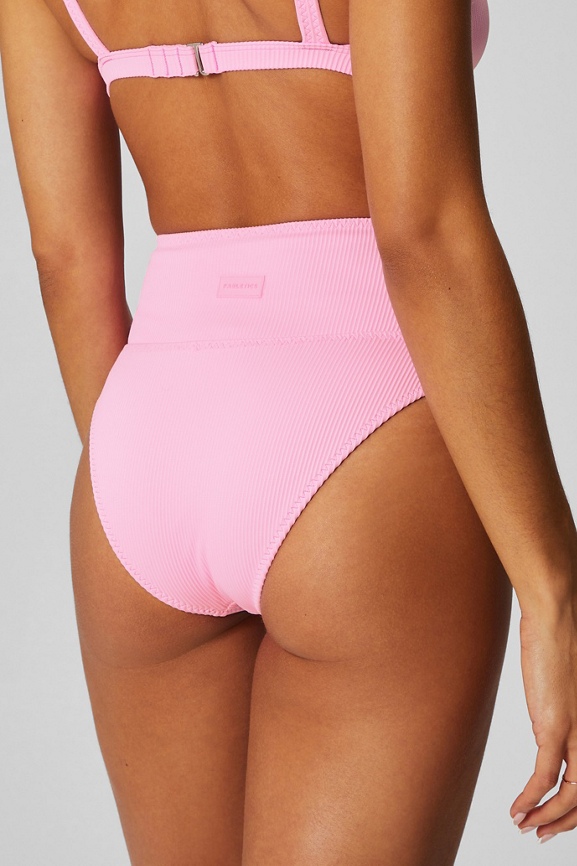 Waffled crossover V-waist bikini bottom At Contemporaine, Simons, Shop bikini  bottoms online