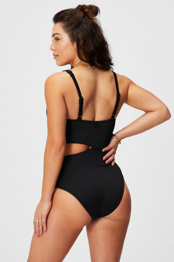 Asymmetrical Cutout Shaping One-Piece Swimsuit - Fabletics