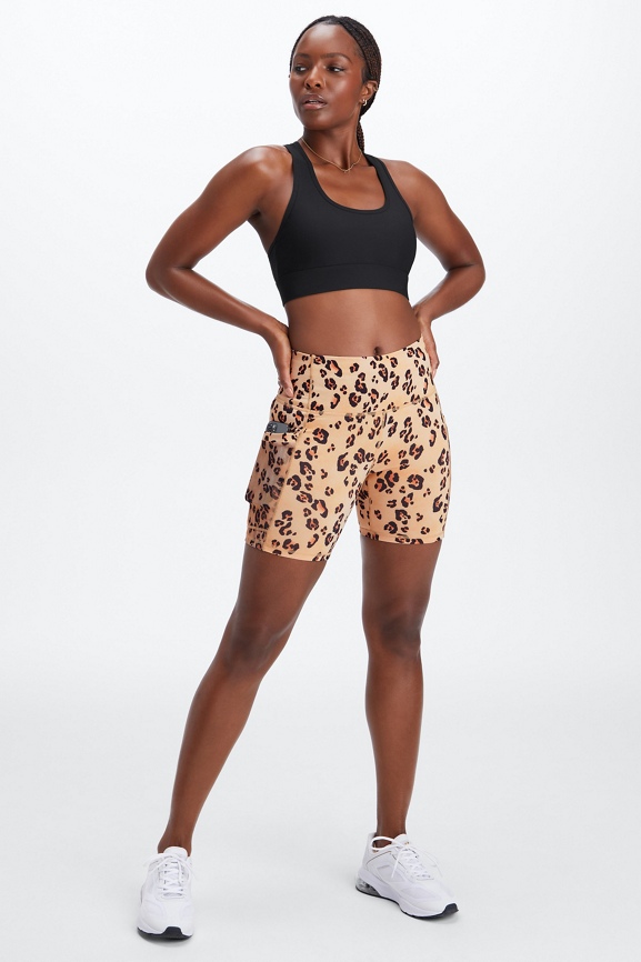 Fabletics cheetah best sale biker shorts