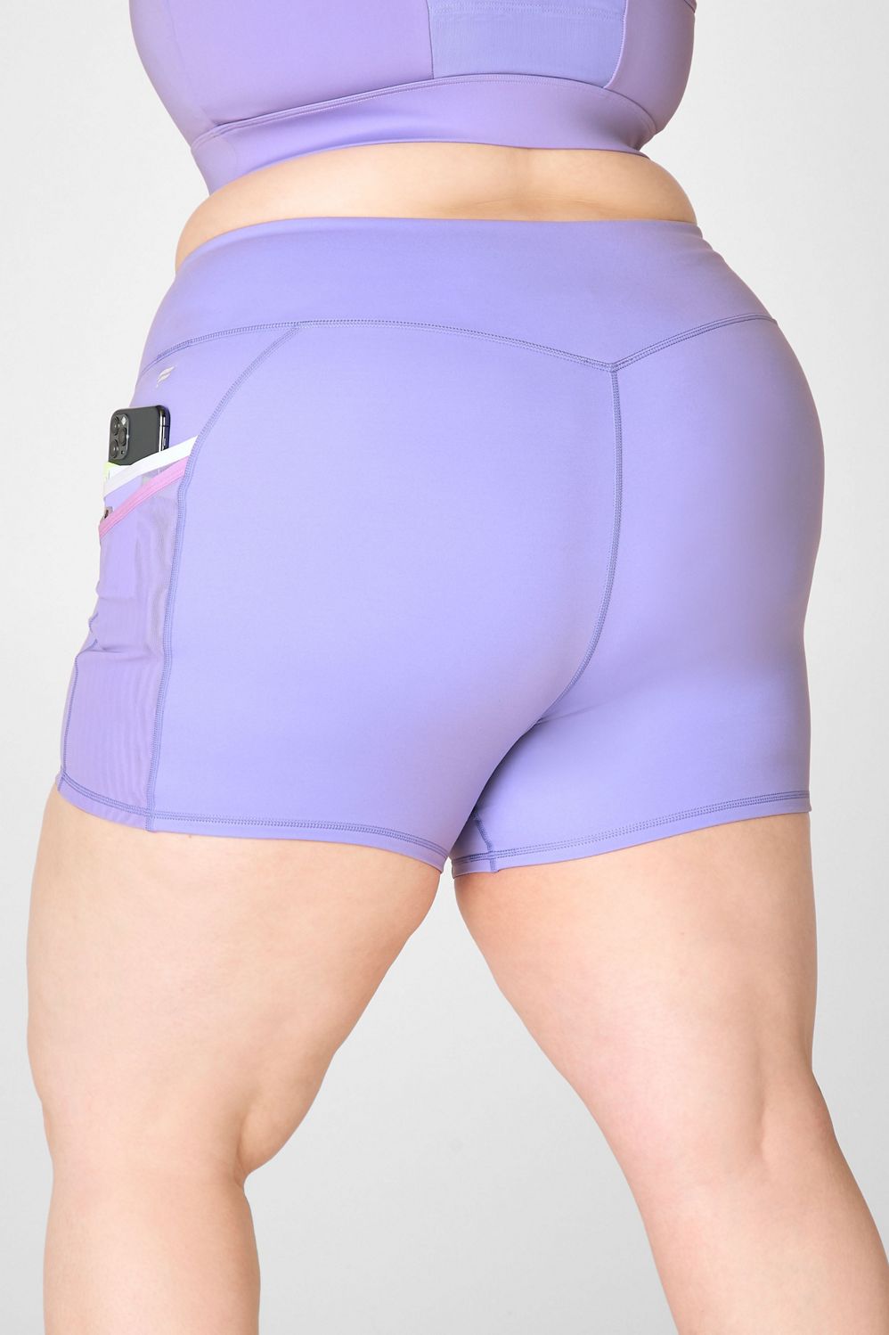 Fabletics Trinity Mid Rise Pocket Short 5 Womens Abyss Porter Daisy/Pink  Dust plus Size 2X