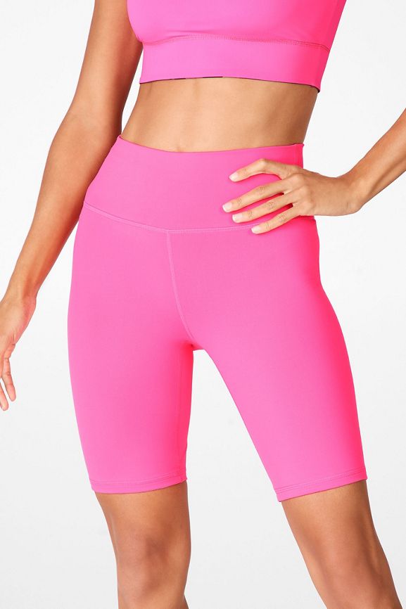 neon pink cycling shorts