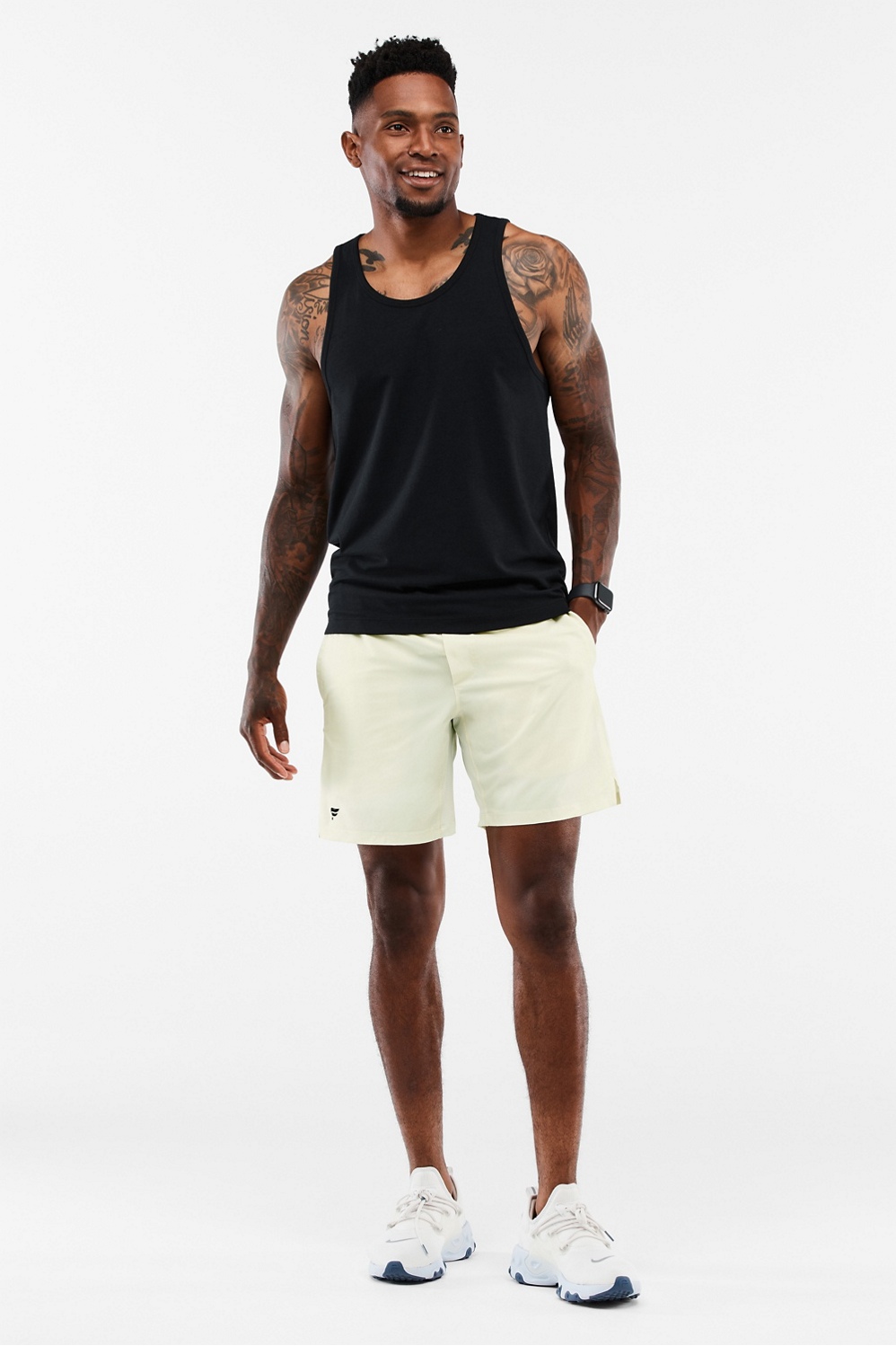 Fabletics Men's The Franchise Short, Workout, Training, Gym, Lightweight,  Athletic Shorts with Zip Pockets, Stretch Woven, XS, Black at  Men's  Clothing store