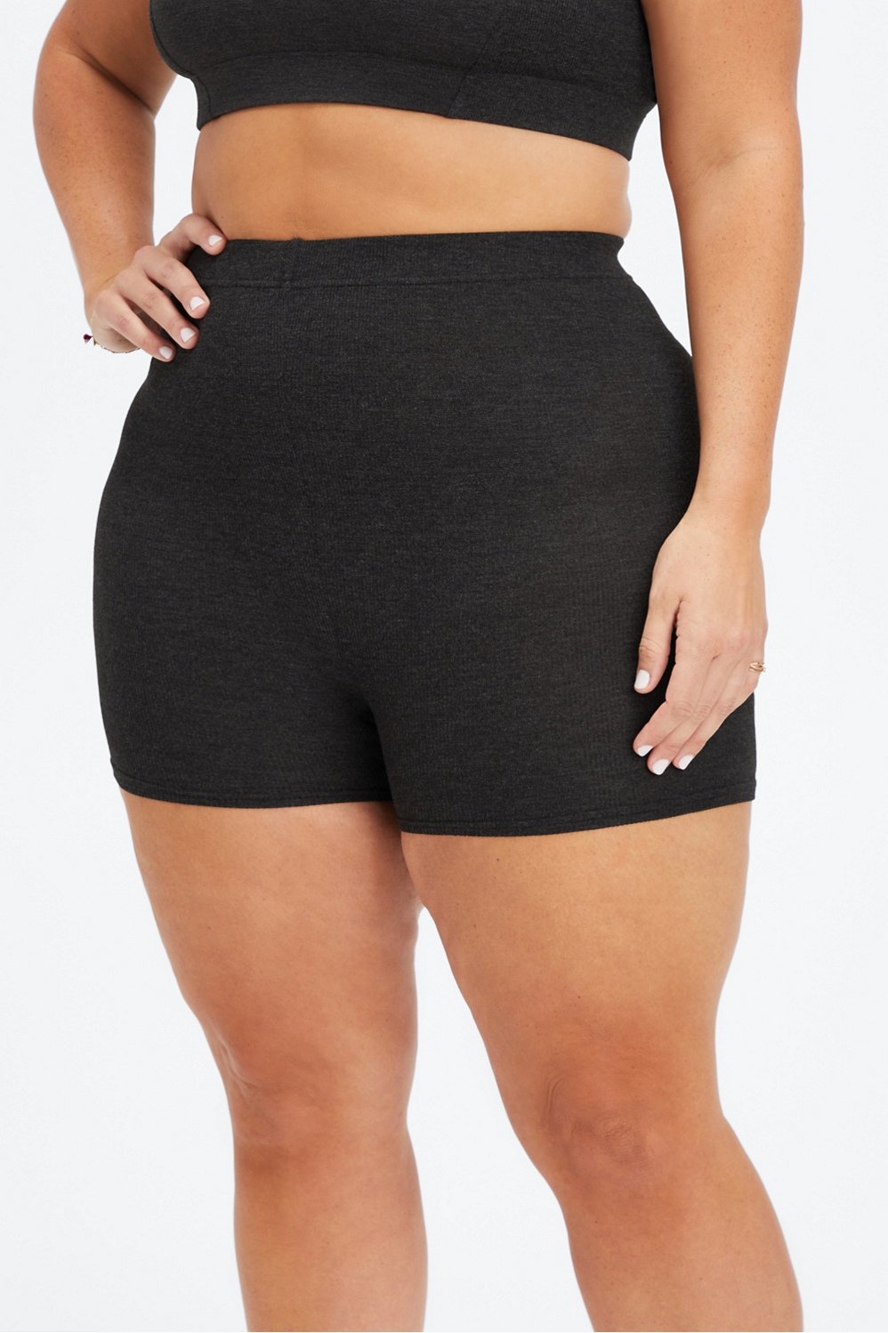 FABLETICS Restore Knit Slim Shorts XS Pewter Grey BNWT SOLD OUT