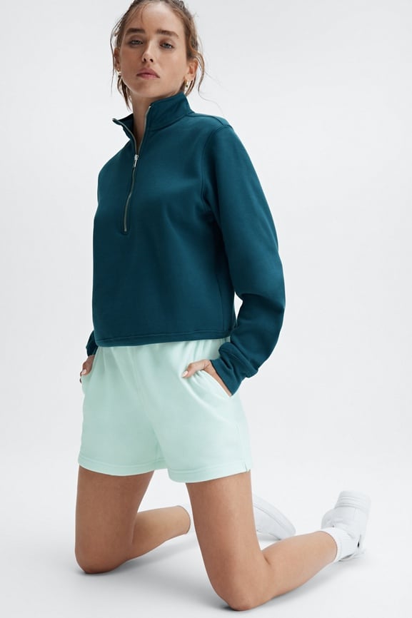 Fabletics Shorts Go-To Drawstring Activewear Sweatshorts Gray Womens Medium