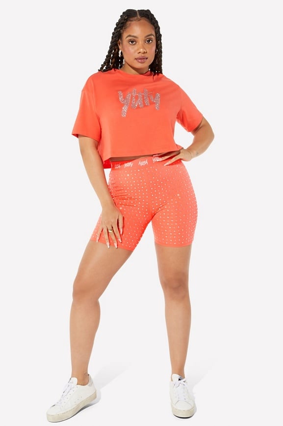 LW Plus Size Heart Letter Print High Booty Shorts 1X - Yahoo Shopping