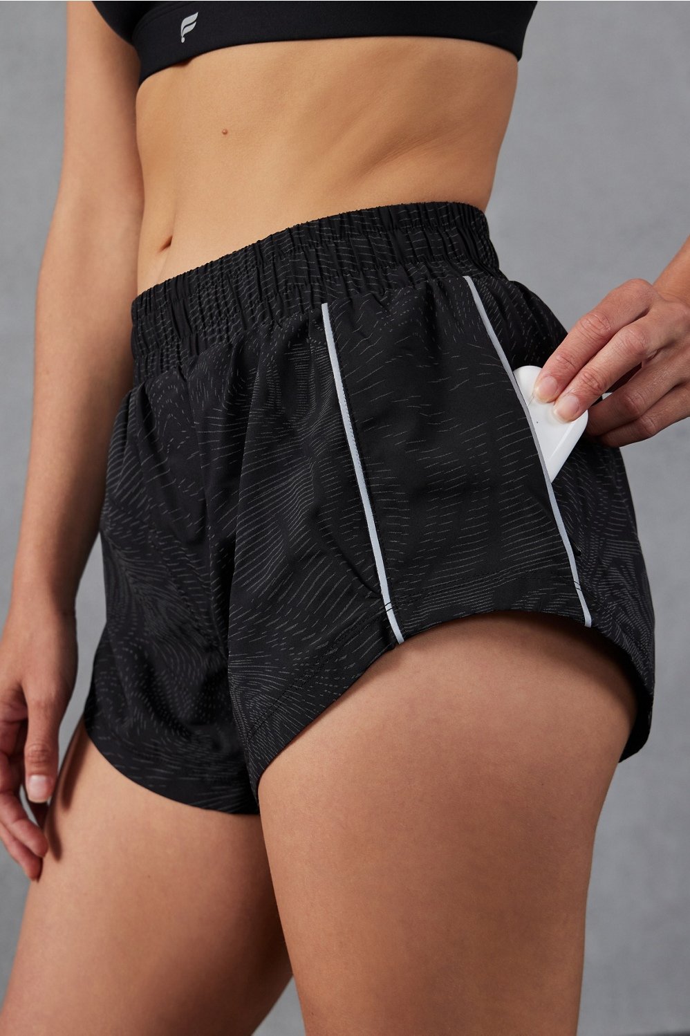 Mid rise jersey sales waist run shorts