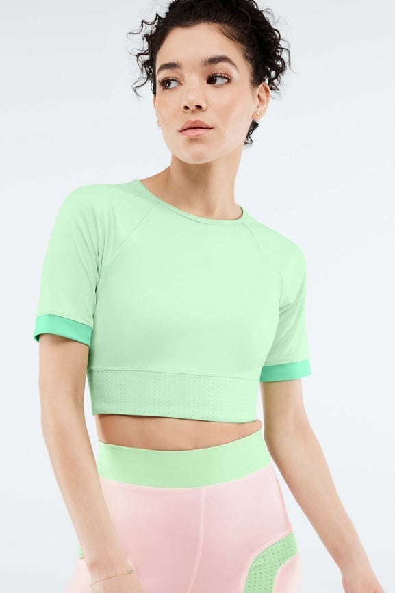 Stylish Color Block Crop Shirt