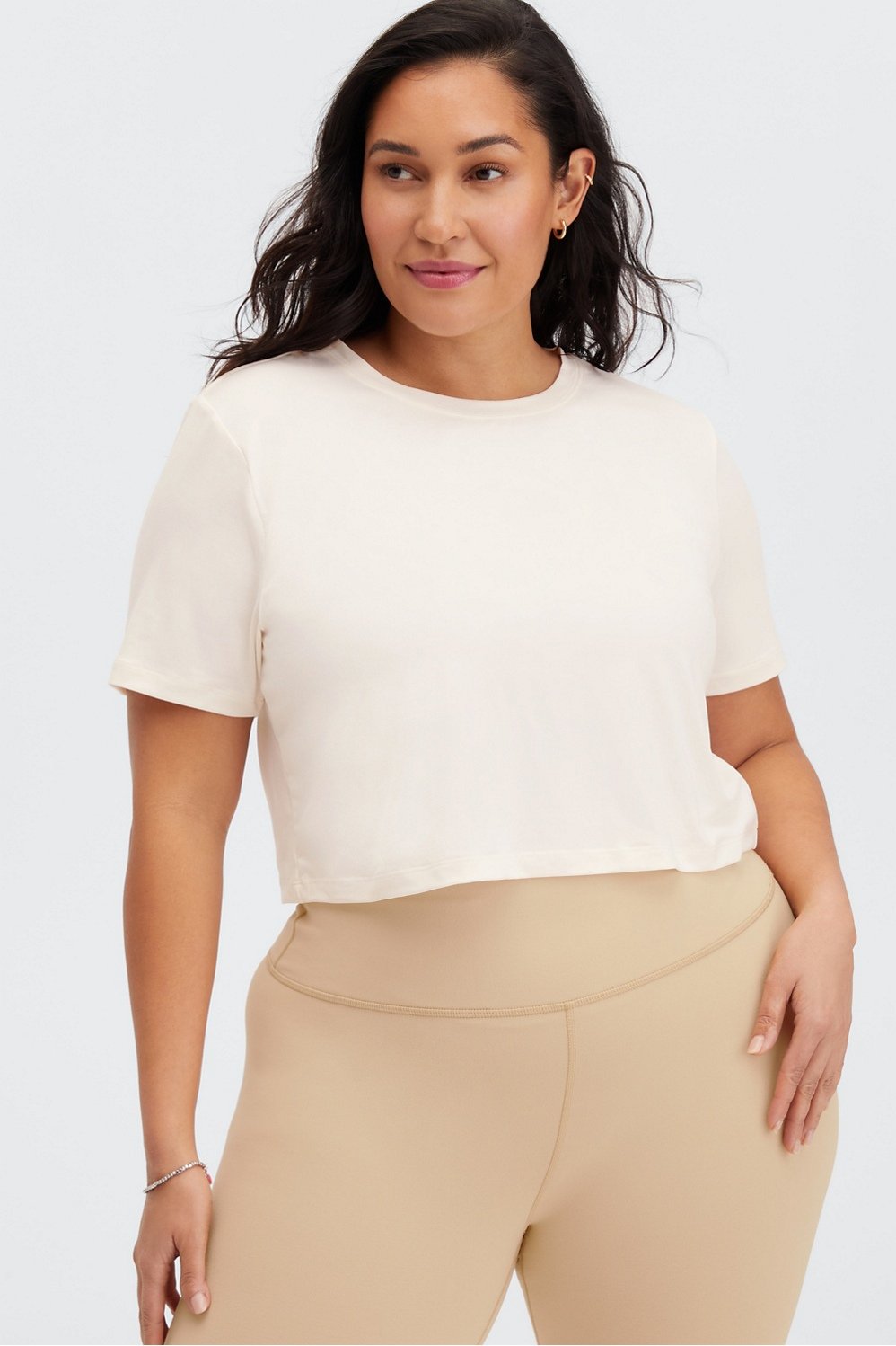 Fabletics Blake Cropped Short-Sleeve Tee Womens plus Size