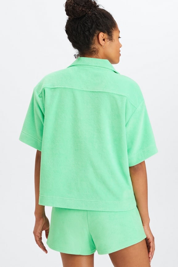 Island Terry Boxy Button Up - Fabletics