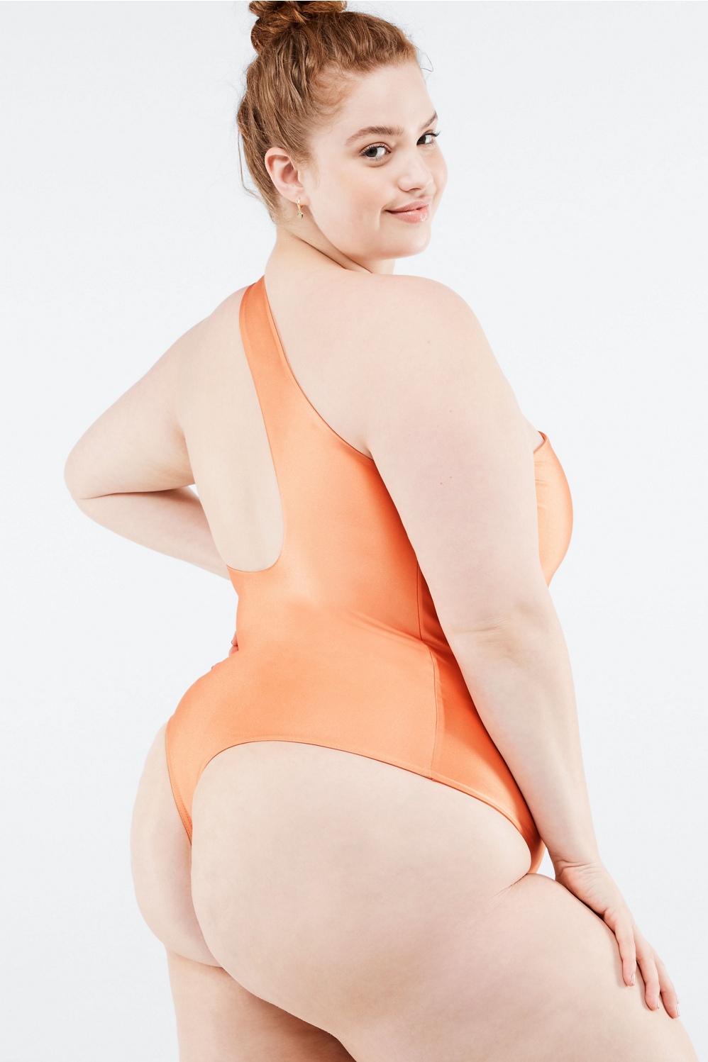 Fabletics Gigi Shine Bodysuit Womens orange plus Size 4X